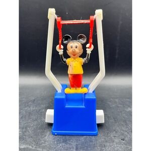 Vtg 1977 Gabriel Industries Mickey Mouse Tricky Trapeze Toy Push Button Acrobat